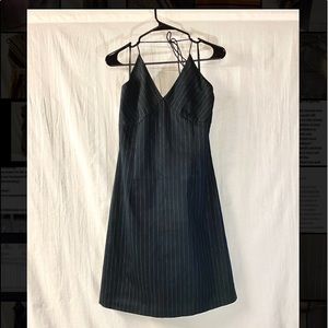 Kenneth Cole Pinstripe Midi Halter Dress, Size 10